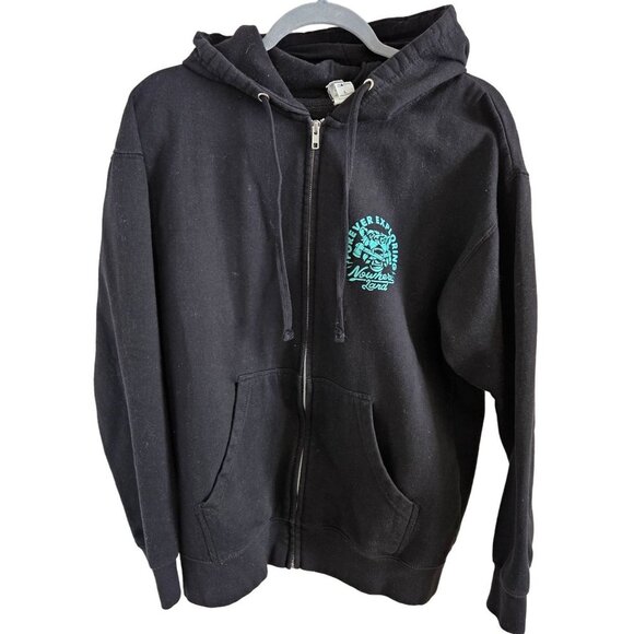 Independent Trading Company Woman Size L Hoodie Black with Front & back Art - Picture 1 of 6